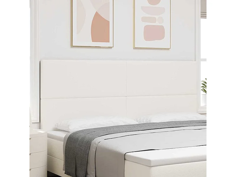 Tête de lit avec tête de lit Crème 200 cm Tissu côtelé