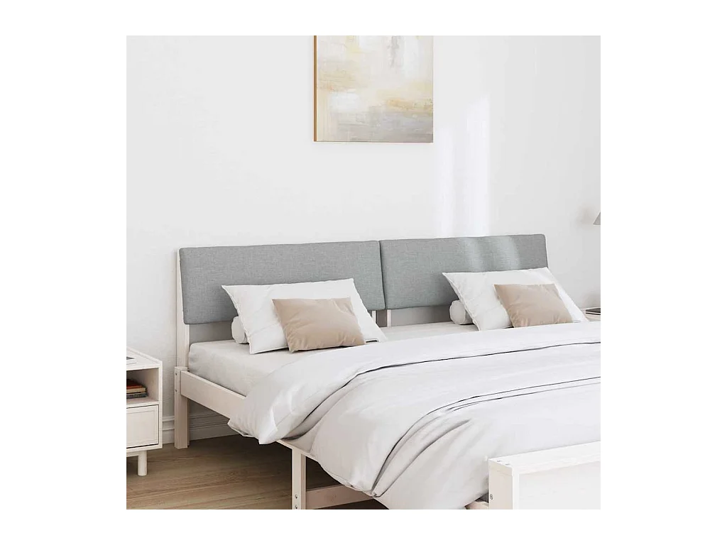 Cabeceira estofada Cinzento-claro 180 cm