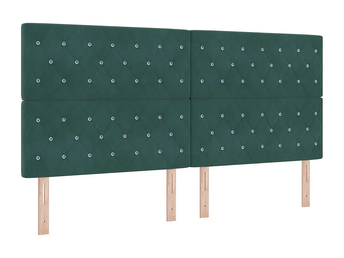 Tête de Lit en Velours Argyle Vert foncé 200 cm Velours
