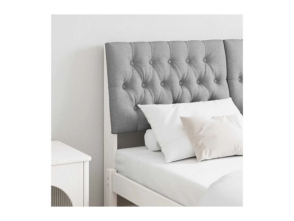 Tête de lit capitonnée Gris clair 160 cm Pin massif