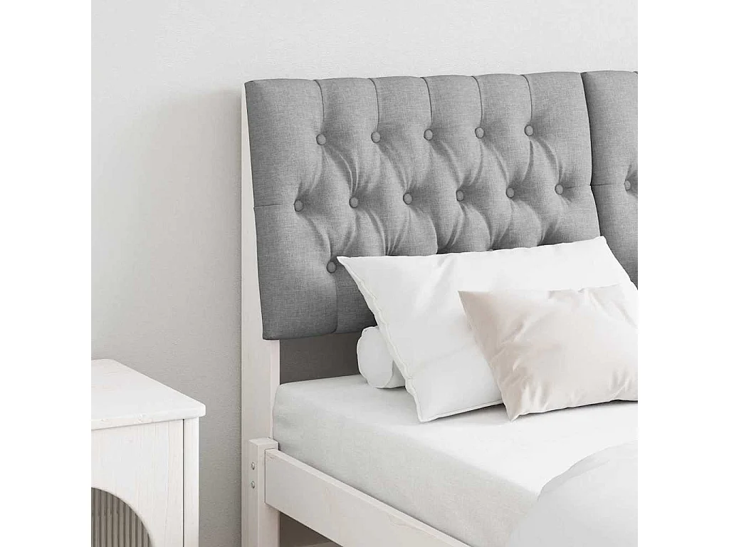 Tête de lit capitonnée Gris clair 160 cm Pin massif