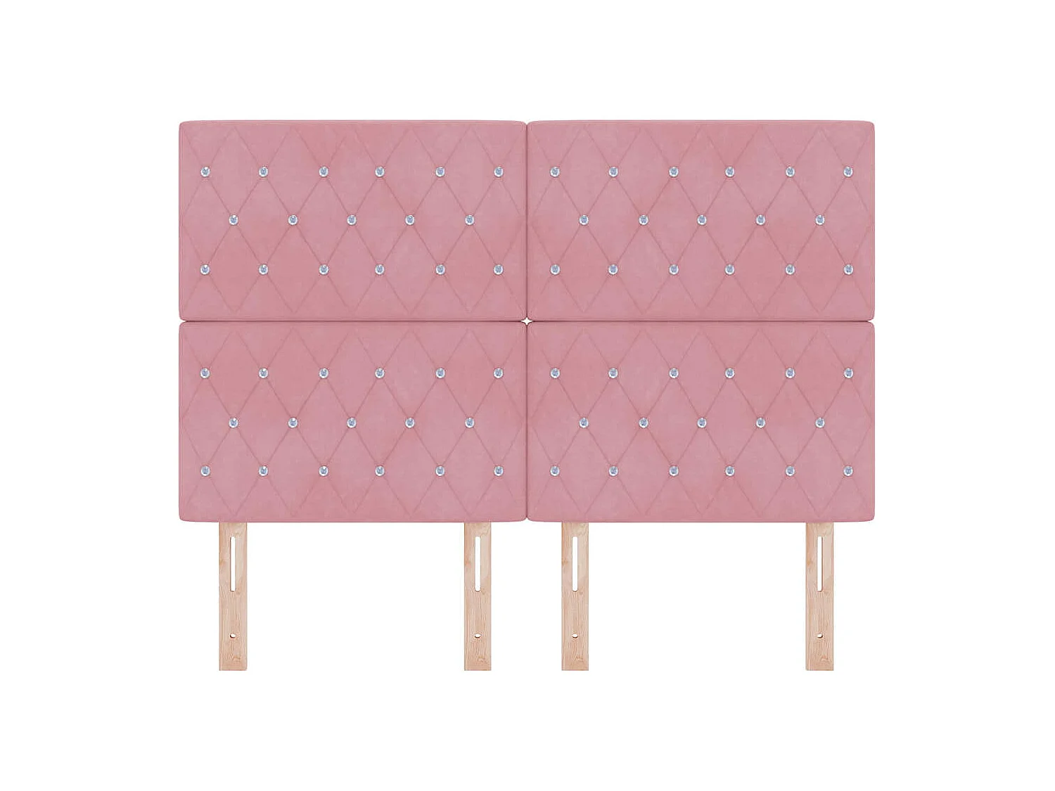 Tête de Lit en Velours Argyle Manuel Rose 140 cm Velours