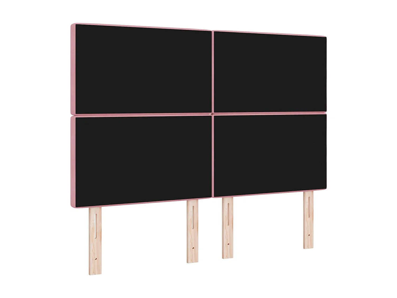 Tête de Lit en Velours Argyle Manuel Rose 140 cm Velours