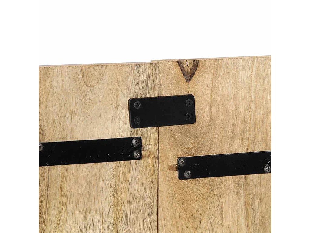 Cabecero de cama 120 cm madera maciza de mango rugoso