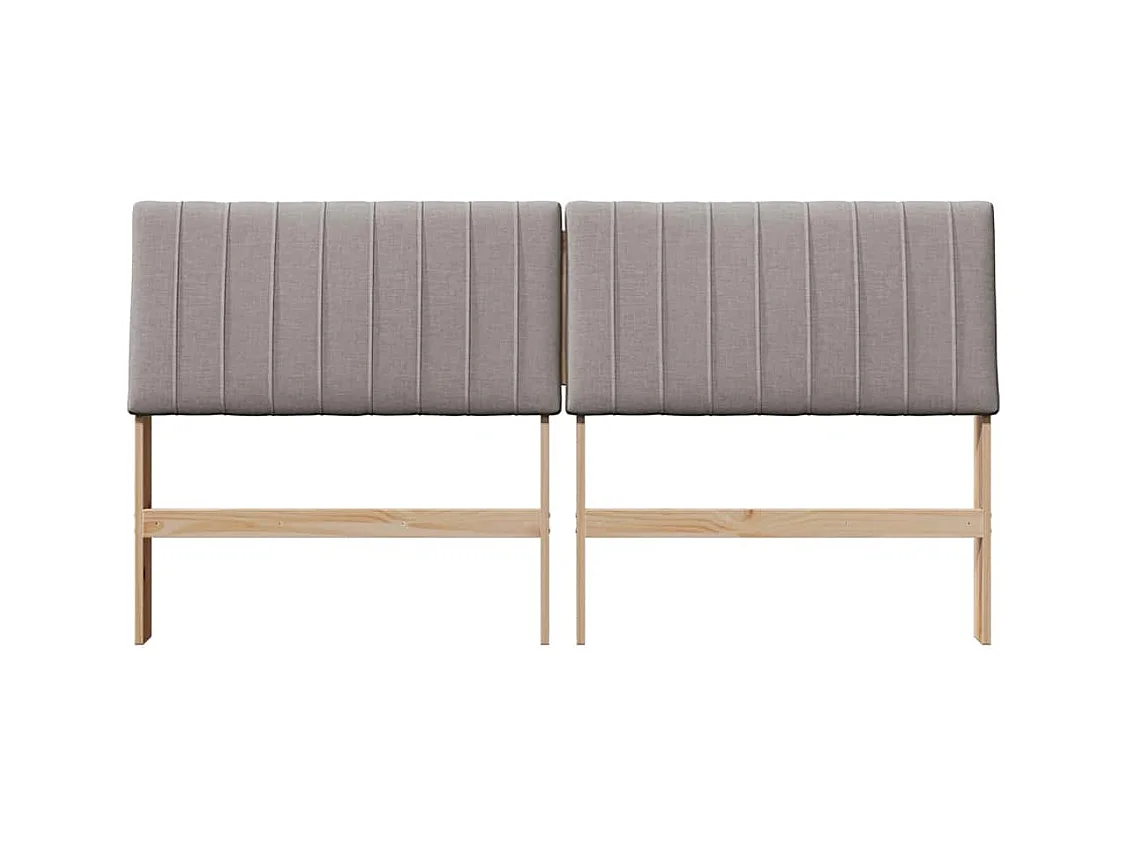 Tête de lit capitonnée Taupe 200 cm Pin massif