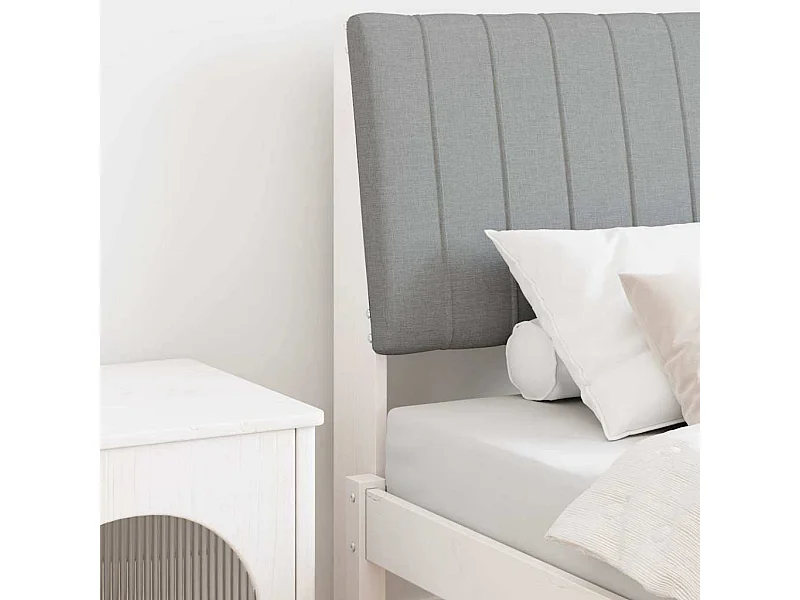 Tête de lit capitonnée Gris clair 80 cm Pin massif