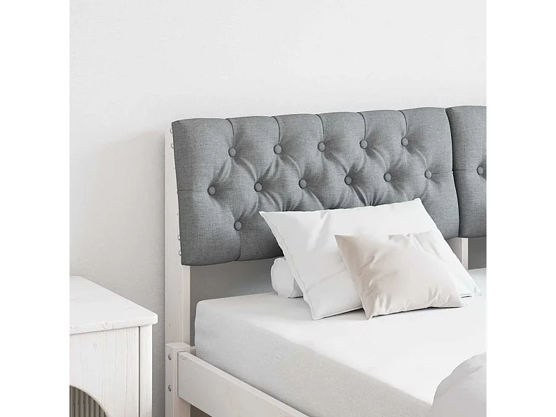 Tête de lit capitonnée Gris clair 135 cm Pin massif