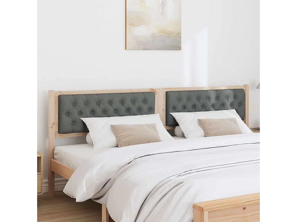 Tête de lit marron et gris foncé 200 cm Bois massif en pin