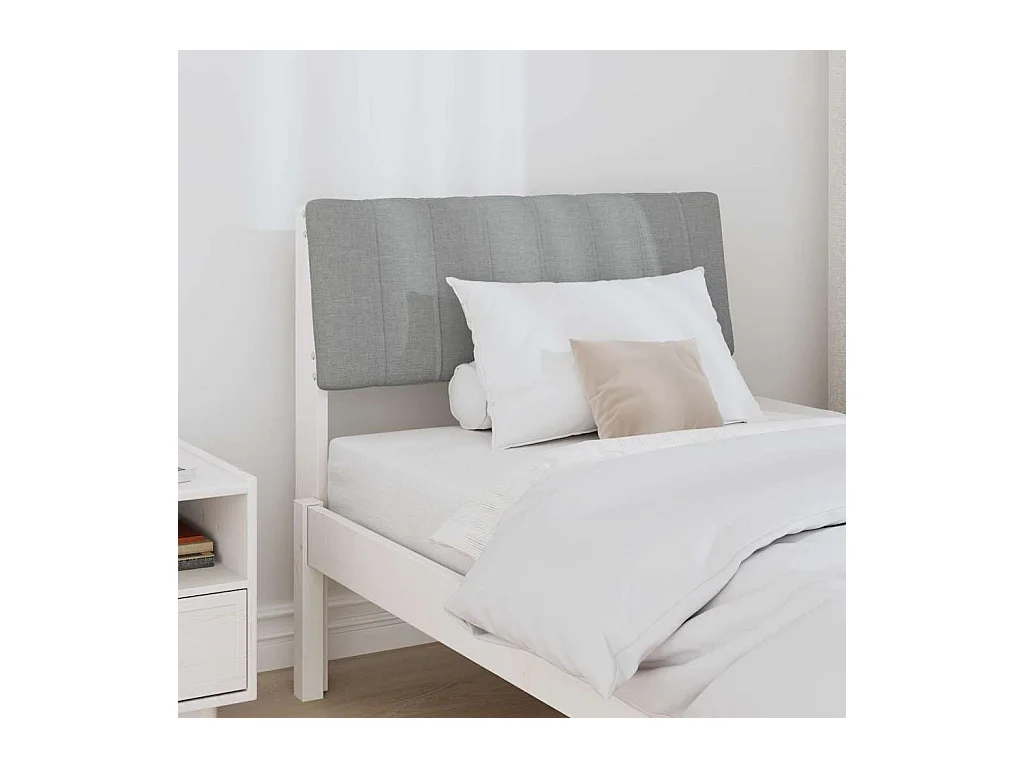 Tête de lit capitonnée Gris clair 80 cm Pin massif