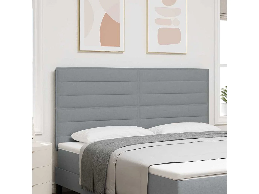 Tête de lit Hauteur réglable Manuel Gris clair 180 cm tissu
