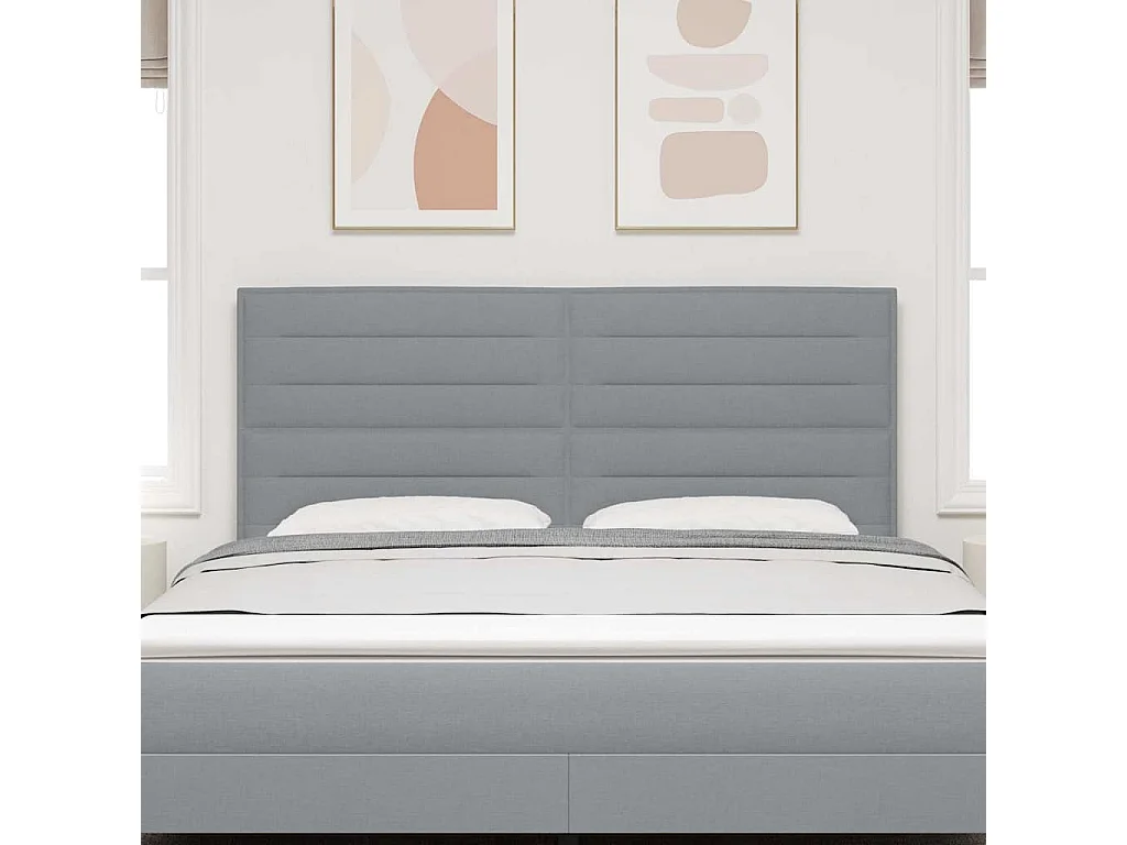 Tête de lit Hauteur réglable Manuel Gris clair 180 cm tissu