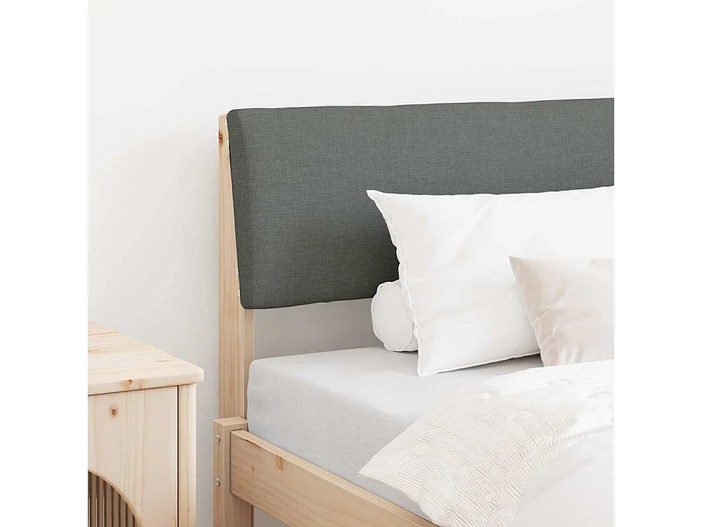 Cabeceira estofada Cinza Escuro 90 cm