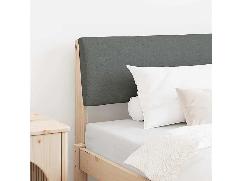 Cabecero tapizado Gris oscuro 90 cm Madera de pino macizo