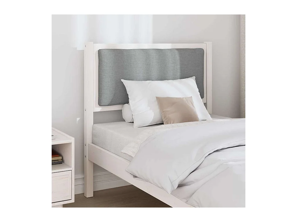 Cabeceira Outros Branco 75 cm Madeira de pinho maciça