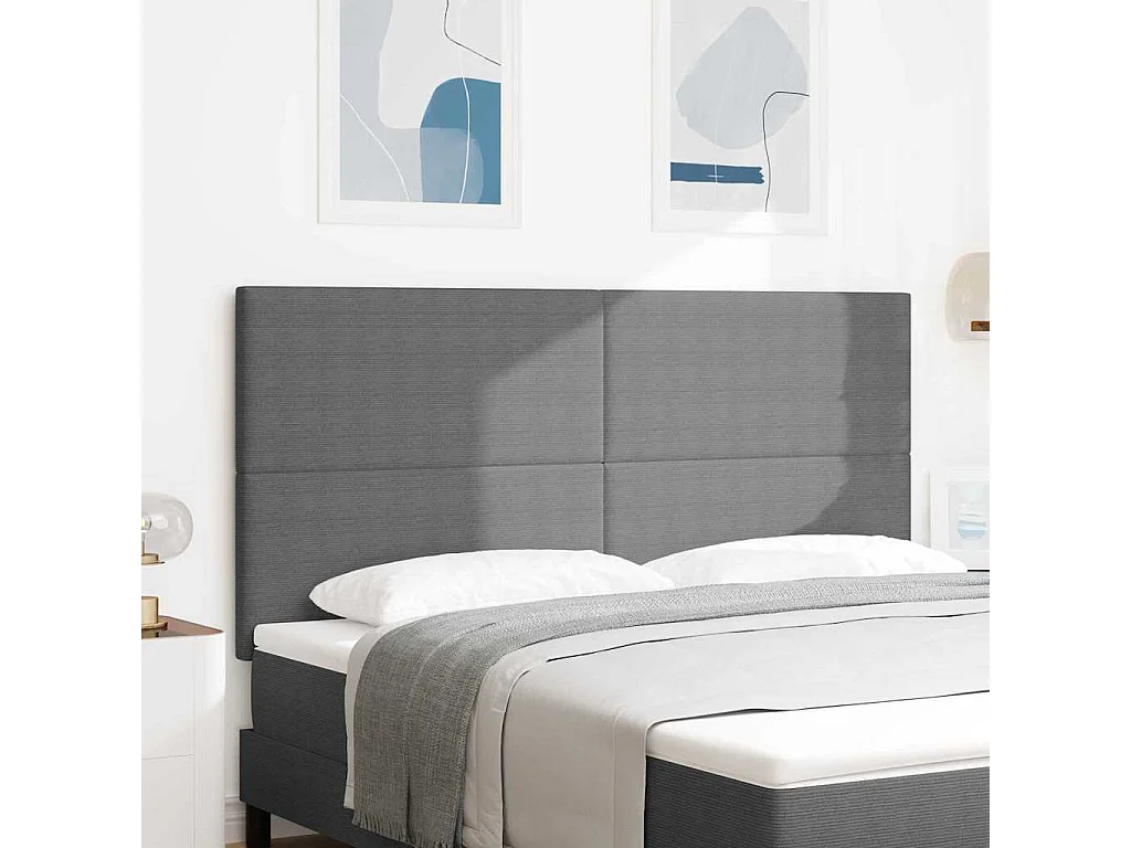 Tête de lit LED avec des lumières à LED Gris clair 180 cm tissu