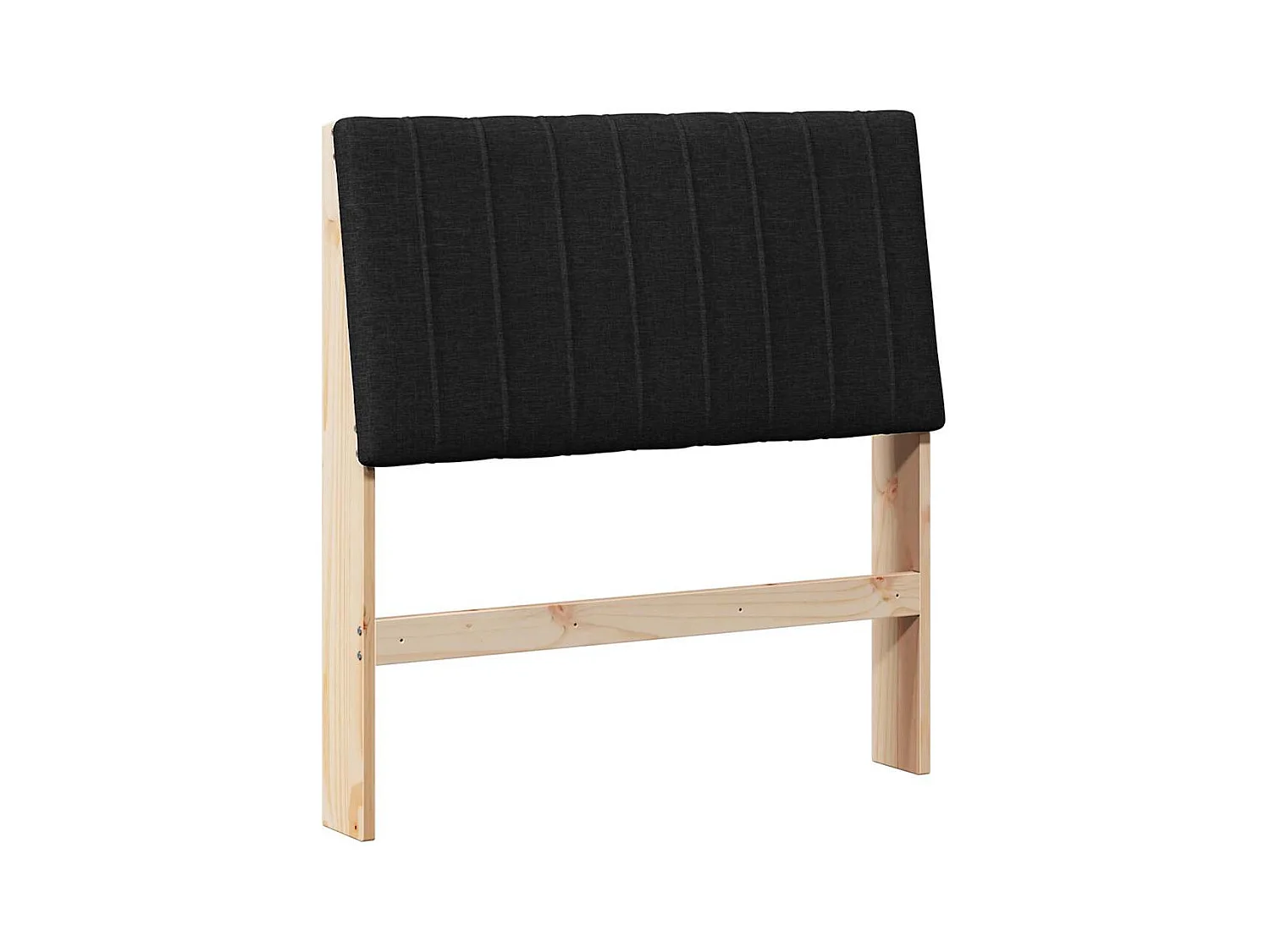 Cabecero tapizado Negro 90 cm Madera de pino macizo