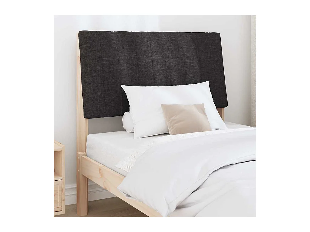 Cabecero tapizado Negro 90 cm Madera de pino macizo