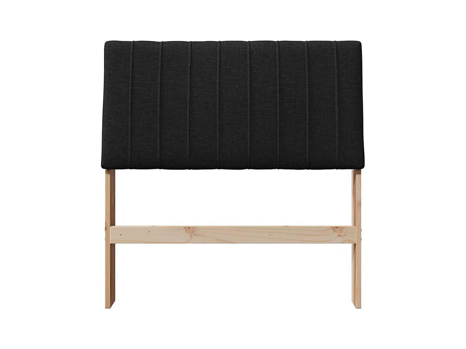 Cabecero tapizado Negro 90 cm Madera de pino macizo