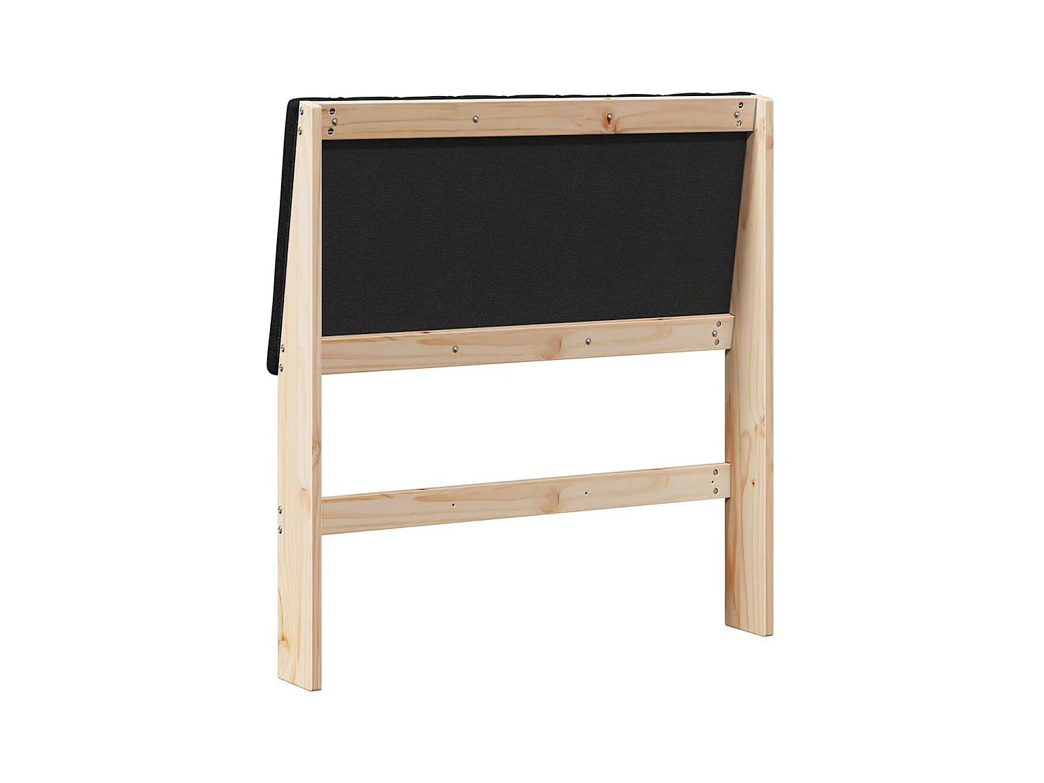 Cabecero tapizado Negro 90 cm Madera de pino macizo