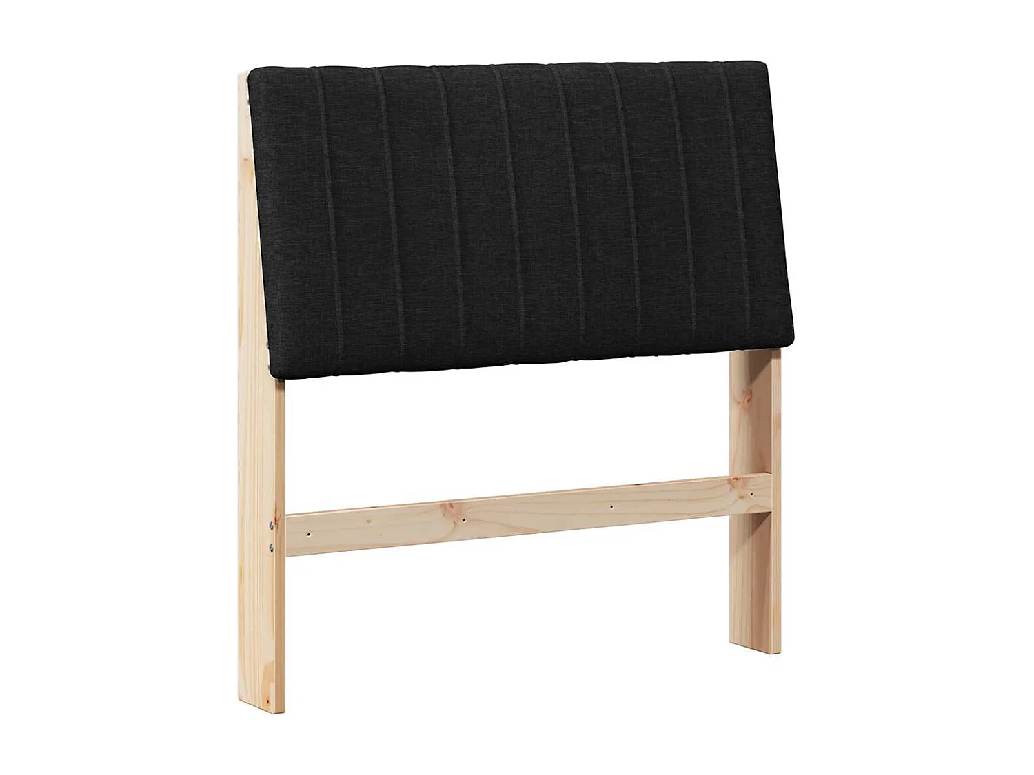 Cabeceira estofada Preto 90 cm Madeira de Pinheiro Sólida