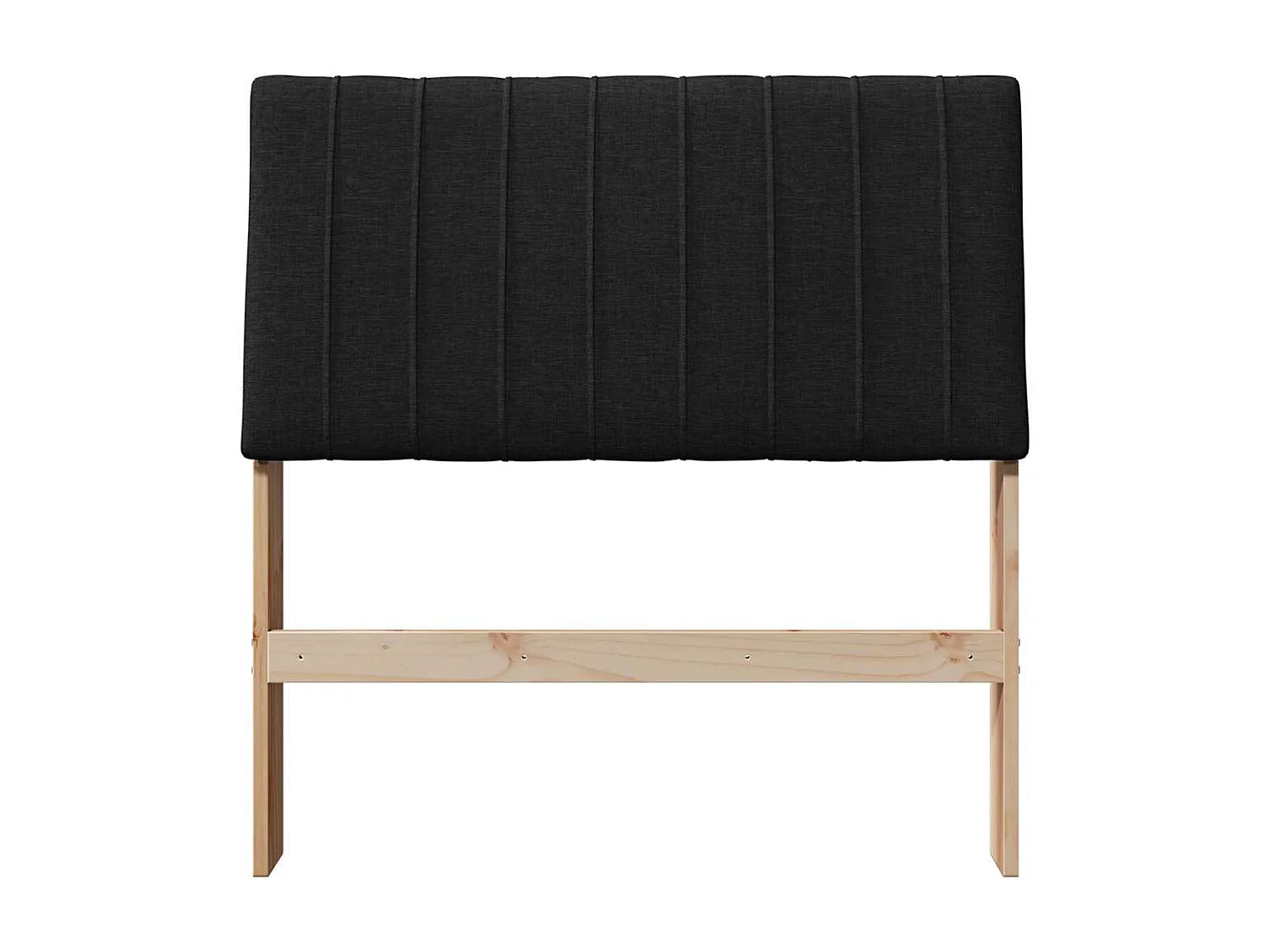 Cabeceira estofada Preto 90 cm Madeira de Pinheiro Sólida