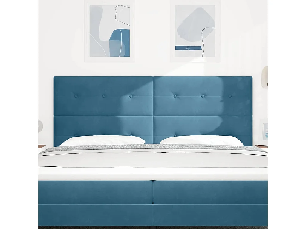 Tête de lit Montage mural Bleu foncé 200 cm Velours