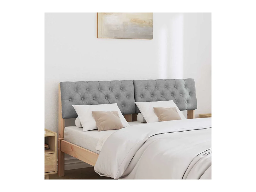 Cabeceira estofada Cinzento-claro 140 cm