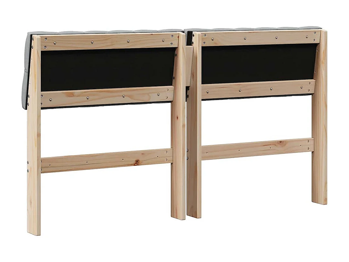 Cabecero tapizado Gris Claro 140 cm Madera de pino macizo