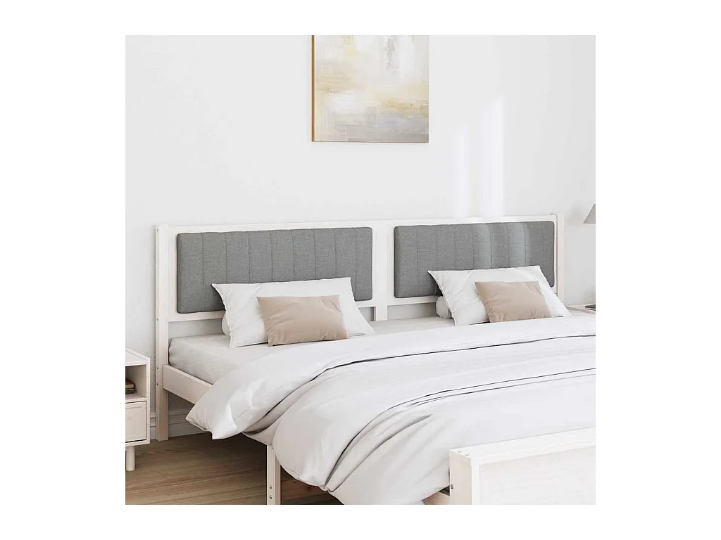 Cabeceira estofada com cabeceira Branco 200 cm