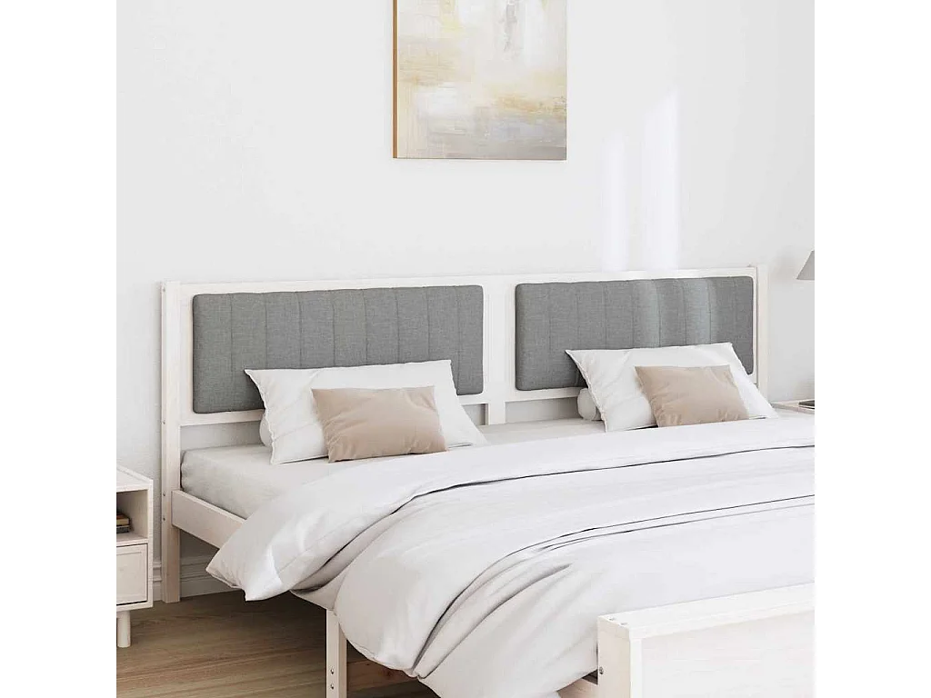 Cabeceira estofada com cabeceira Branco 200 cm