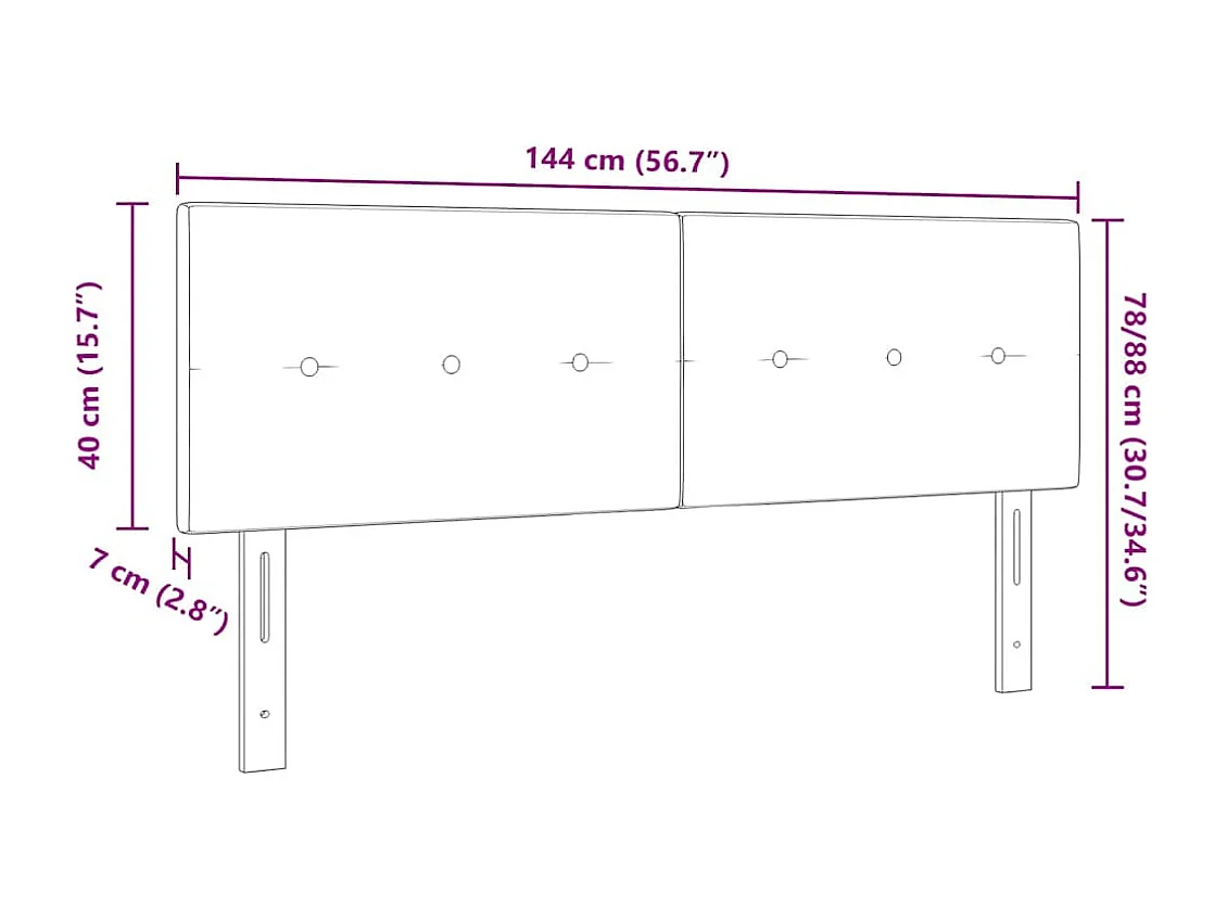 Hoofdbord met hoofdeinde Taupe 140 cm Stof