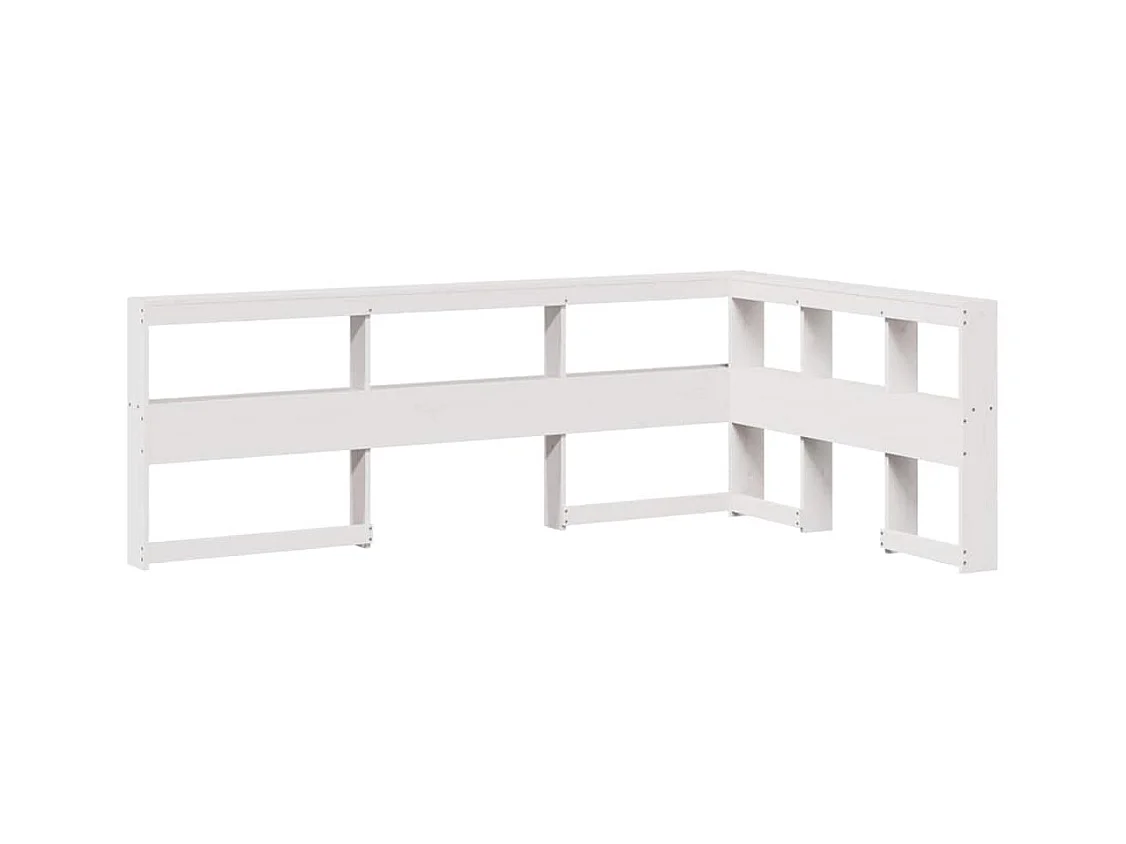 Tête de lit de bibliothèque en forme de L bois massif de pin