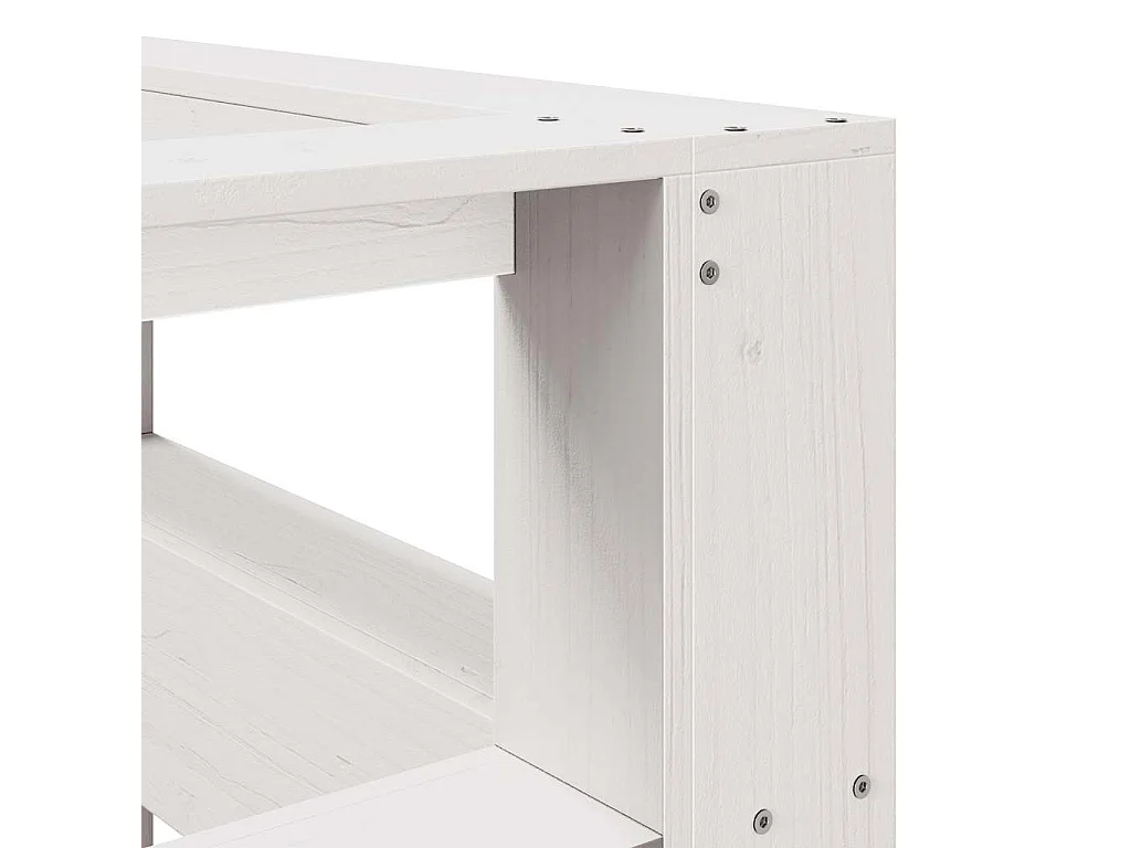 Tête de lit de bibliothèque en forme de L bois massif de pin