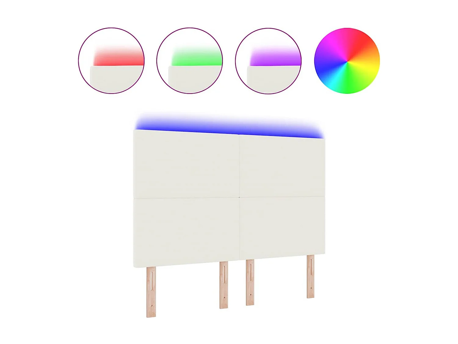 Tête de lit LED avec des lumières à LED Crème 160 cm tissu