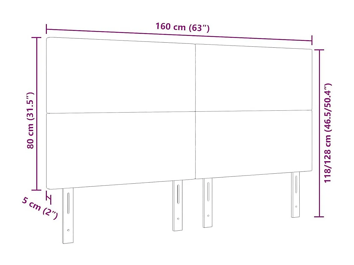 Tête de lit LED avec des lumières à LED Crème 160 cm tissu