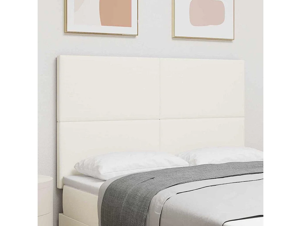 Tête de lit avec tête de lit Crème 160 cm Tissu côtelé