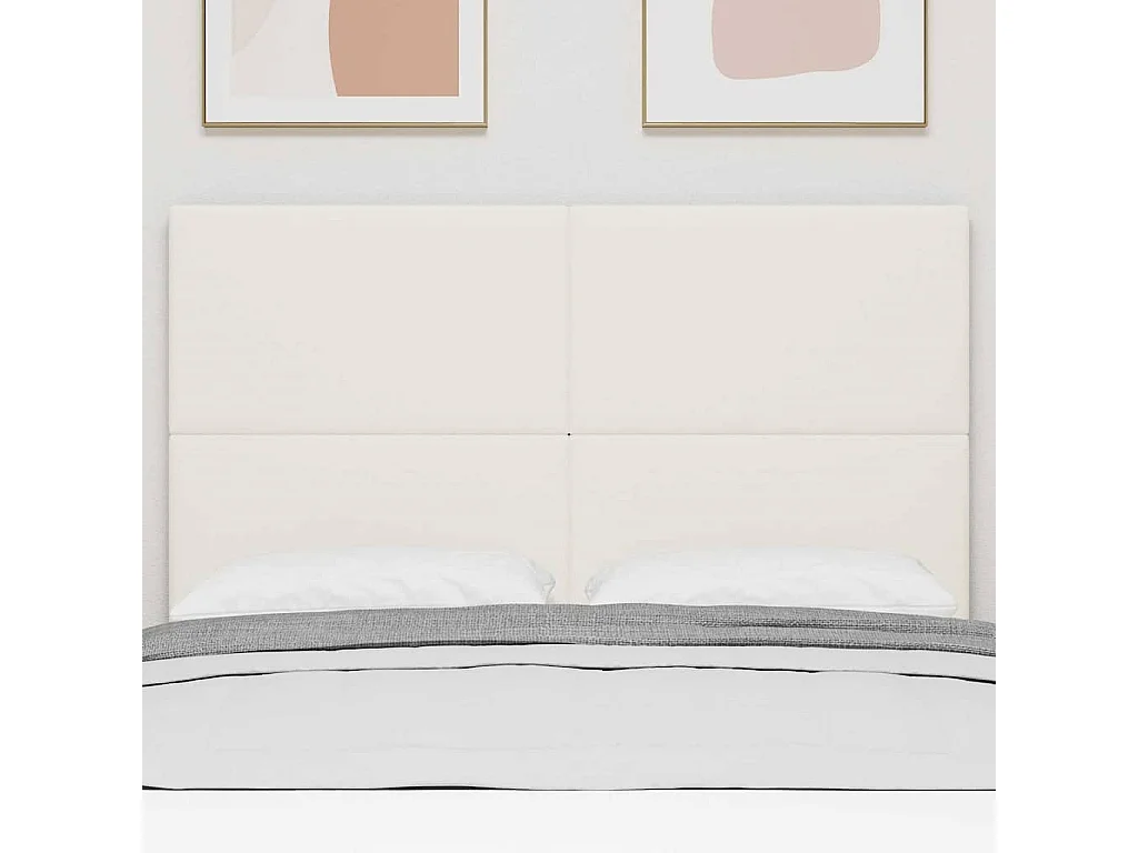 Tête de lit avec tête de lit Crème 160 cm Tissu côtelé