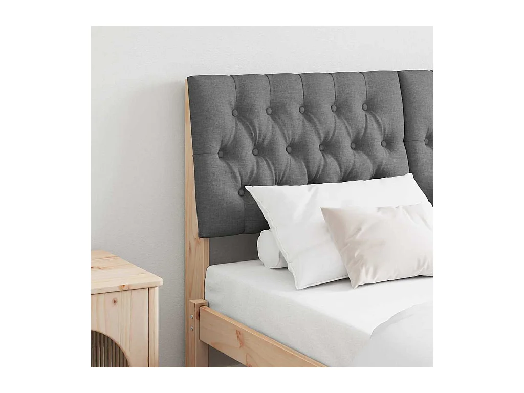 Cabeceira estofada Cinza Escuro 135 cm