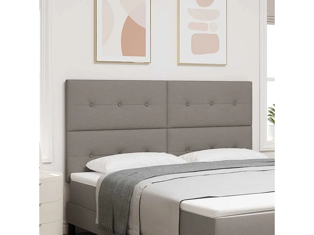 Tête de lit avec tête de lit Taupe 180 cm tissu