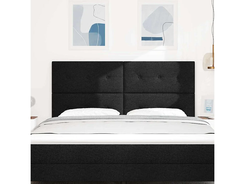 Tête de lit avec tête de lit Noir 180 cm tissu