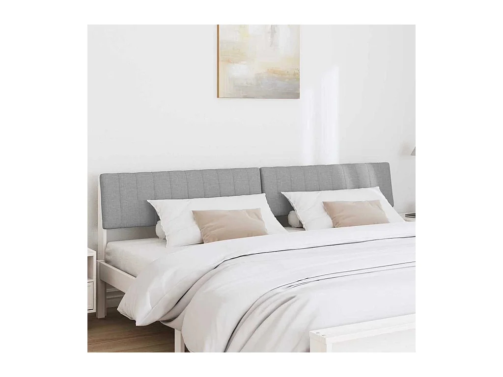 Cabeceira estofada Cinzento-claro 200 cm