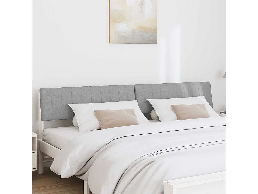 Cabeceira estofada Cinzento-claro 200 cm