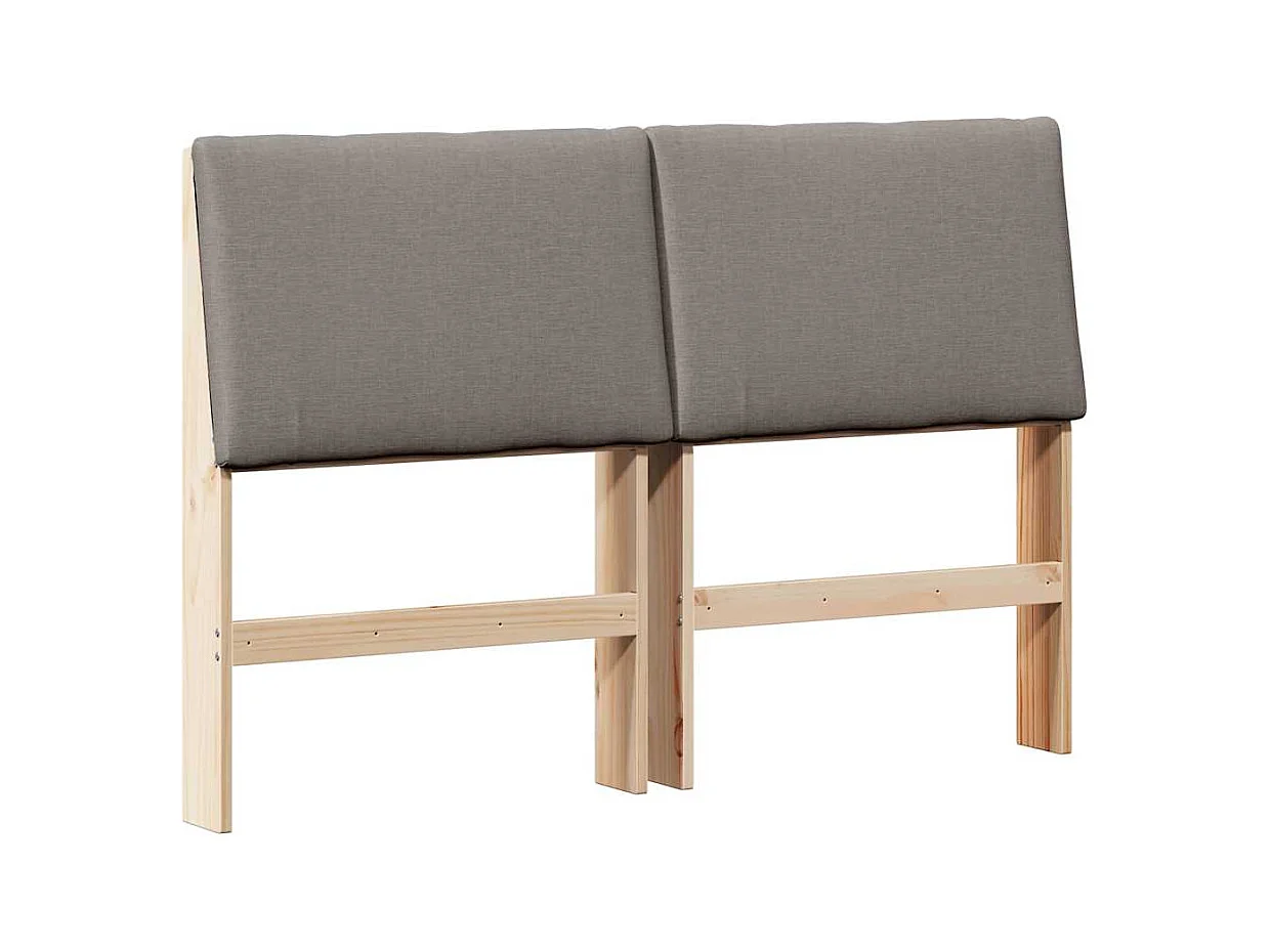 Cabecero tapizado Taupé 150 cm Madera de pino macizo