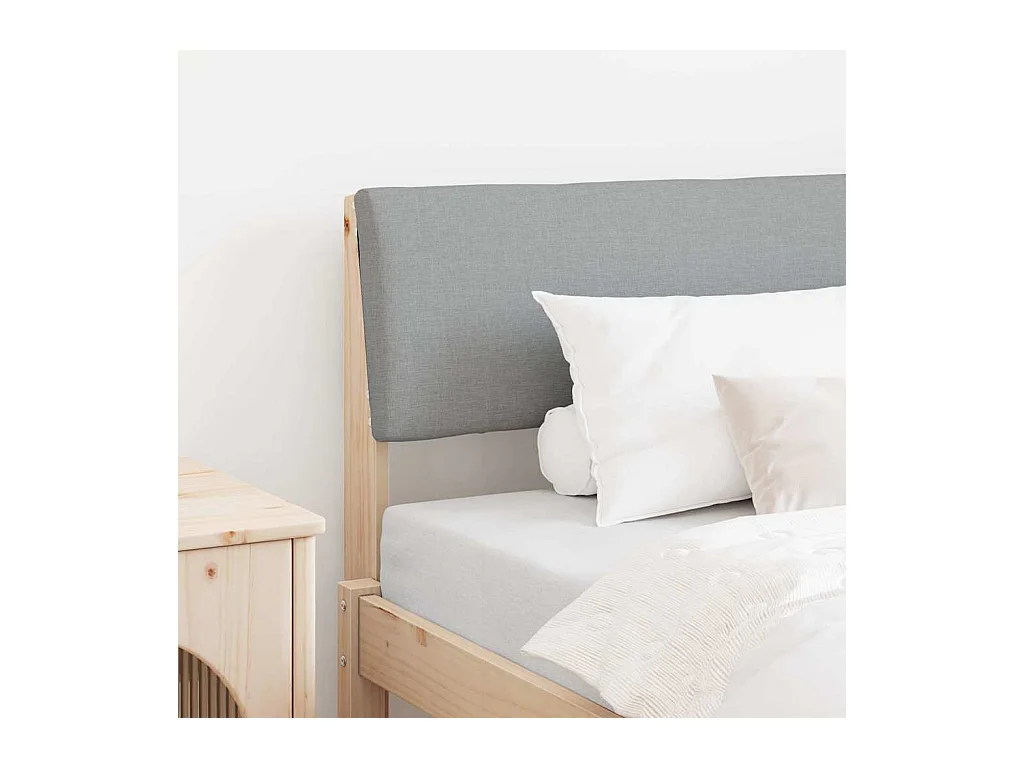 Tête de lit capitonnée Gris clair 100 cm Pin massif