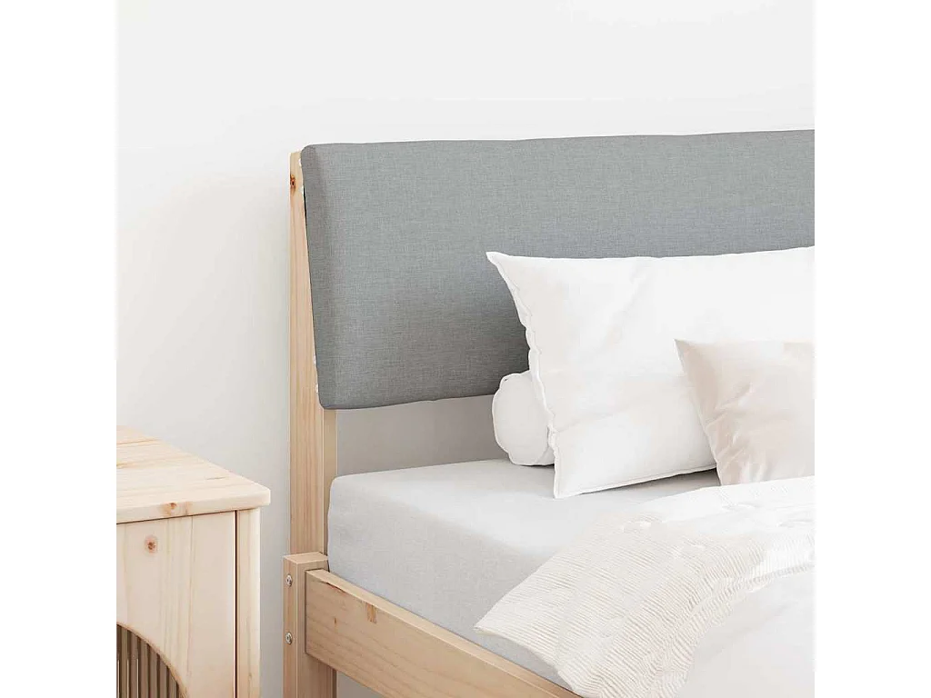 Cabecero tapizado Gris Claro 100 cm Madera de pino macizo