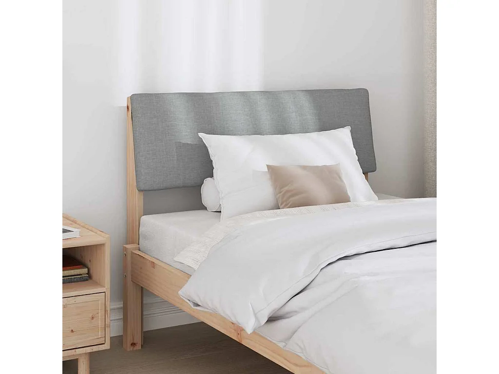 Cabecero tapizado Gris Claro 100 cm Madera de pino macizo