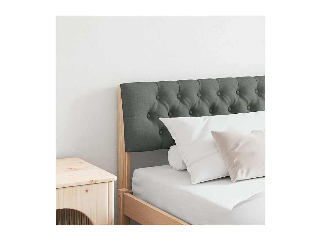 Cabecero tapizado Gris oscuro 200 cm Madera de pino macizo