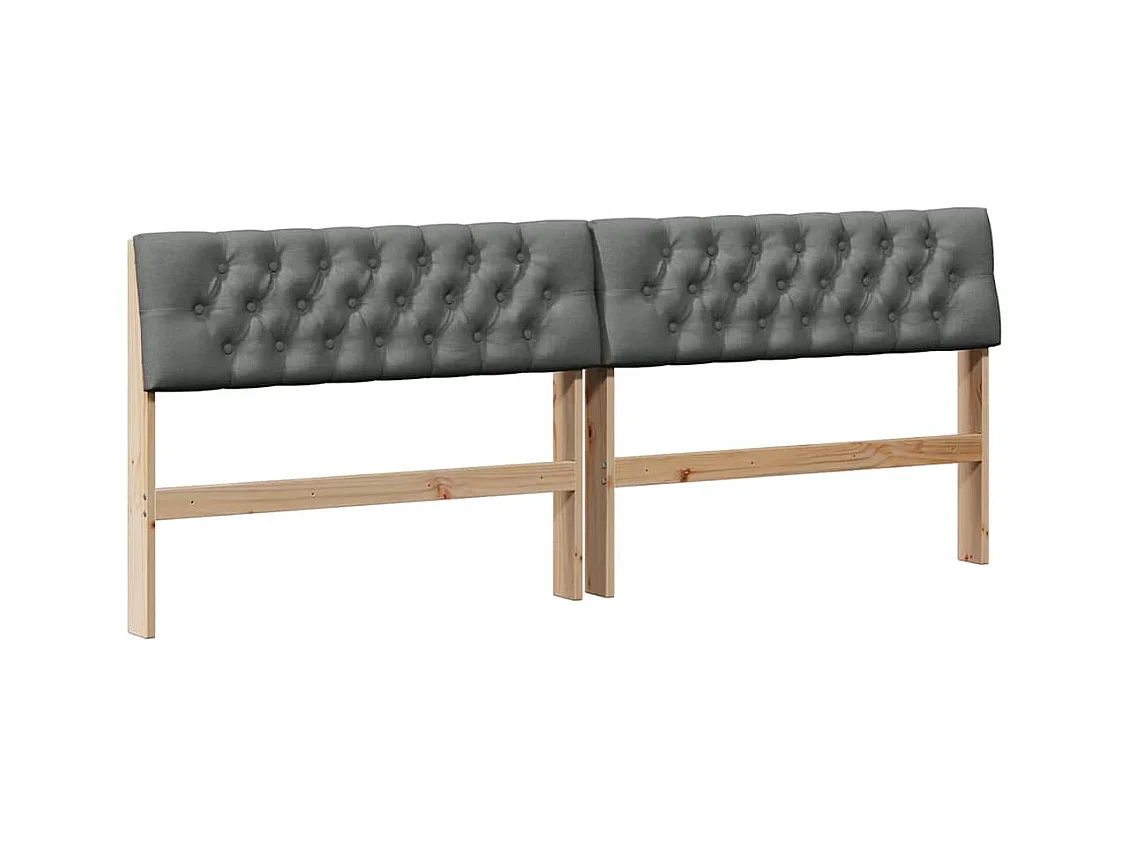Cabecero tapizado Gris oscuro 200 cm Madera de pino macizo
