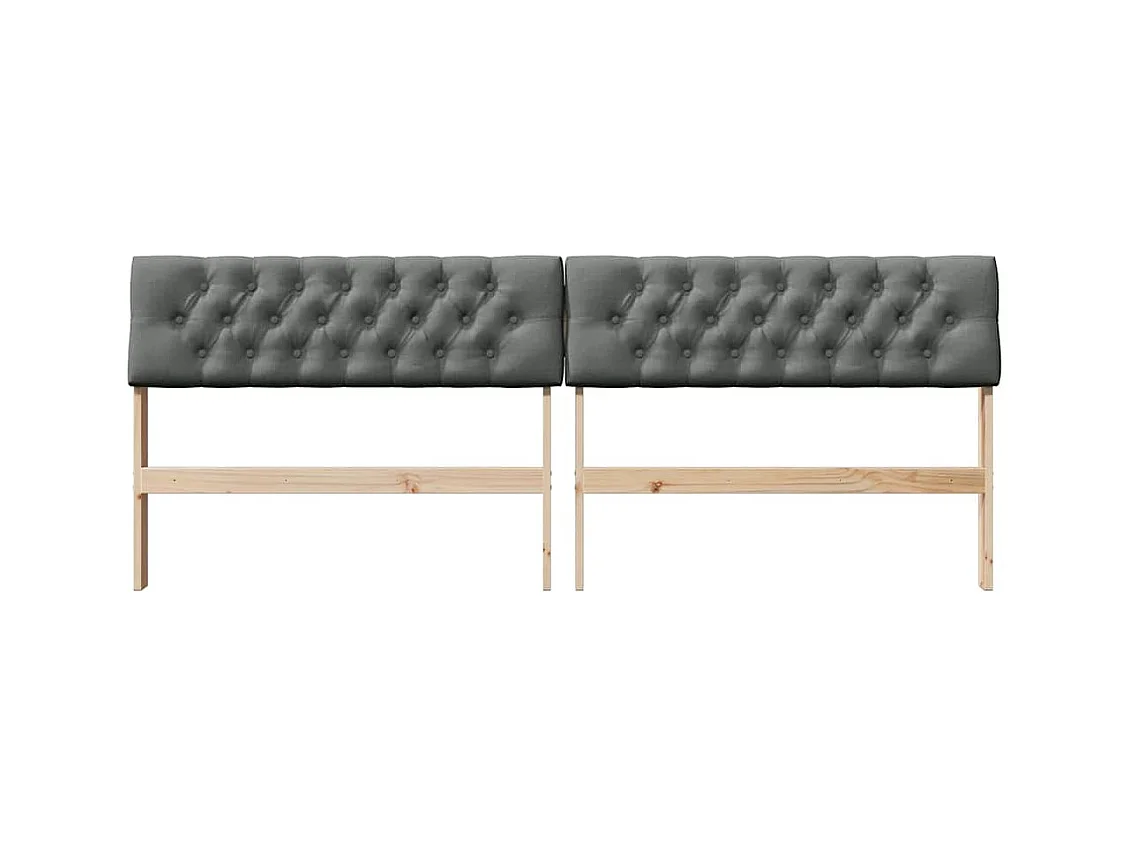 Cabecero tapizado Gris oscuro 200 cm Madera de pino macizo