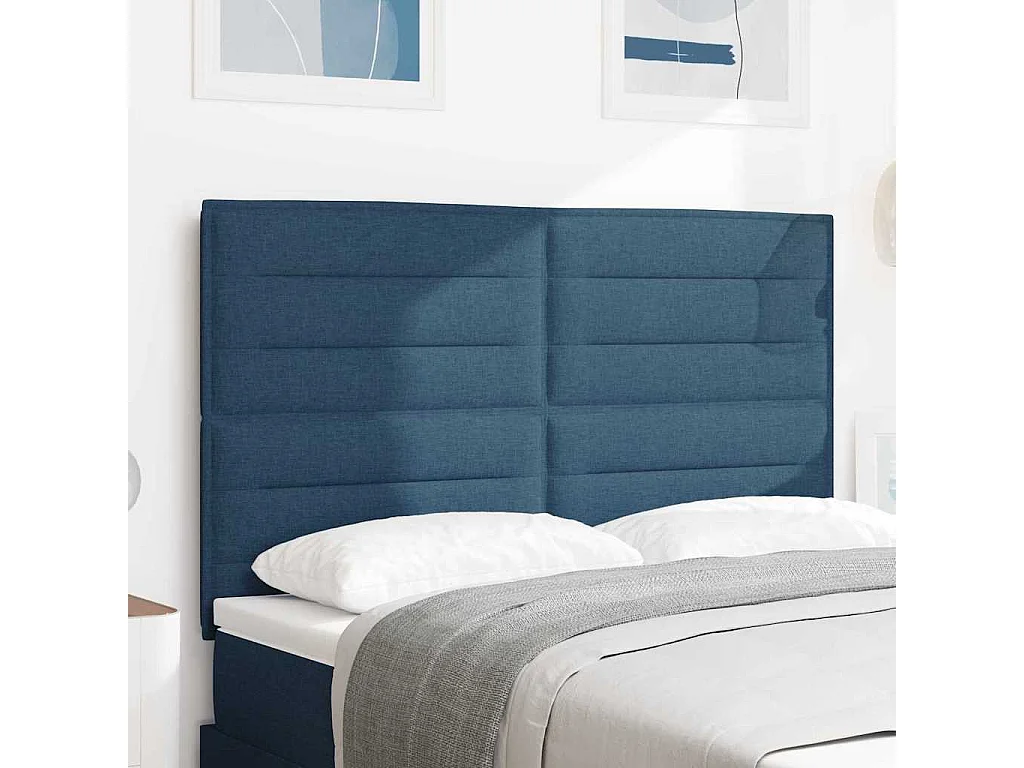 Tête de lit Hauteur réglable avec tête de lit Bleu 140 cm tissu